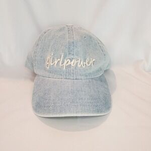 " girlpower" Denim Ball Cap Hat Light Jean‎ color Adjustable